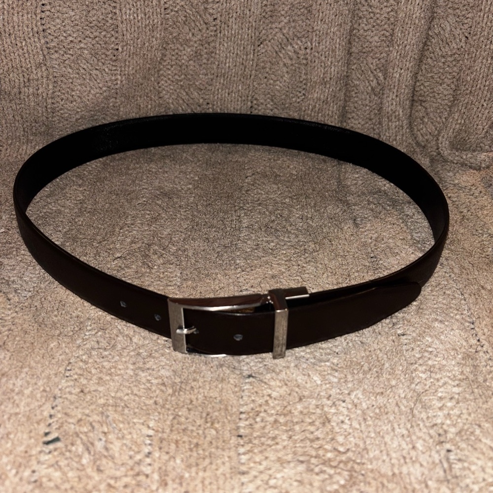 English Laundry Dark Brown Leather Belt